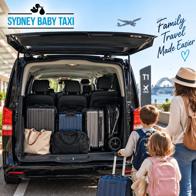 family airport transport with child seats